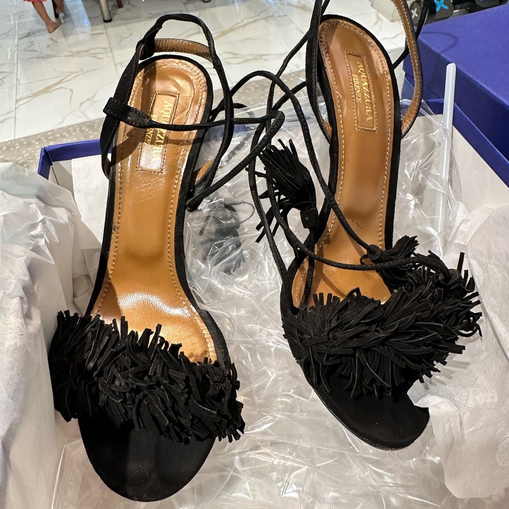Aquazzura Wild Things Black  37.5